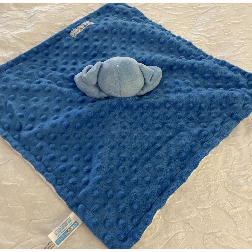Kids Preferred Puppy Dog Baby Blanket Blue Textured Plush Security Lovey Minky - Picture 4 of 9